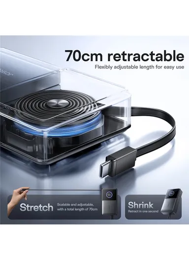 10000mAh 22.5W Built-in Retractable Cable Powerbank V1.0 JR-PR1 - White 