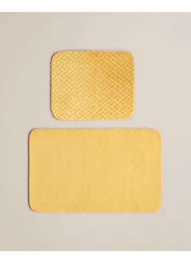 Gridline Bath Mat Set 60x80 cm + 40x60 cm Mustard
