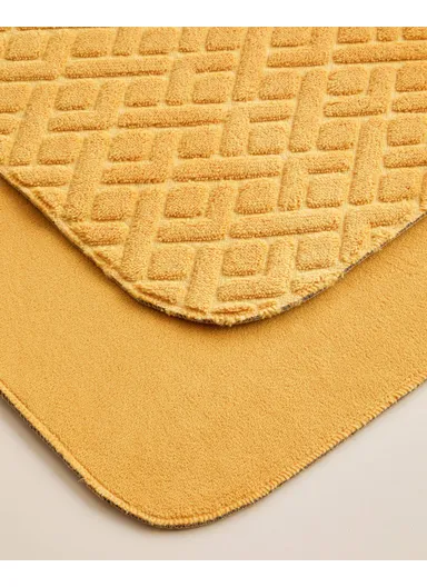 Gridline Bath Mat Set 60x80 cm + 40x60 cm Mustard
