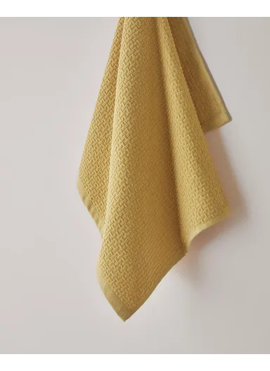 Grid Cotton Face Towel 50x70 cm Mustard