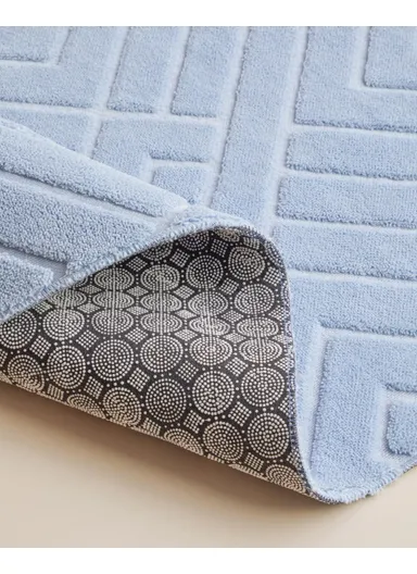 Bath Mat Set 60x80 cm + 40x60 cm Light Blue