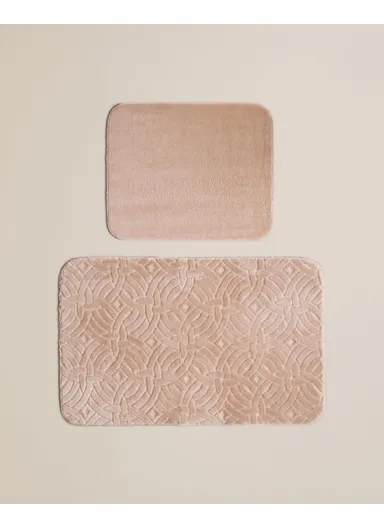 Bath Mat Set 60x80 cm + 40x60 cm Light Beige