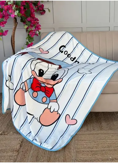 0-24 Months Mickey Mouse Printed Single-Layer Baby Blanket With Ultra-Soft Comfort (L100 x W140)cm – Blue