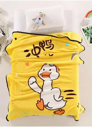 0-24 Months Duck Printed Single-Layer Baby Blanket With Ultra-Soft Comfort (L100 x W140)cm – Yellow