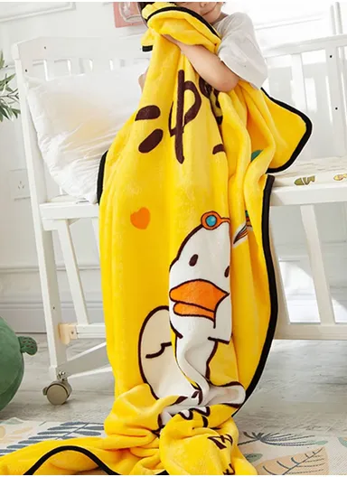 0-24 Months Duck Printed Single-Layer Baby Blanket With Ultra-Soft Comfort (L100 x W140)cm – Yellow