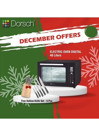 1800W 48L Double Glass Digital Electric Oven DH-07860 + 6 Pcs Hollow Knives Set DH-04660 (Free)