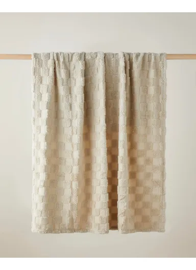 Fancy Square Sofa Throw 120x160 cm Beige