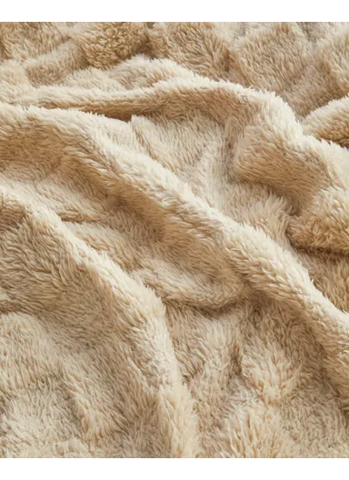 Fancy Square Sofa Throw 120x160 cm Beige