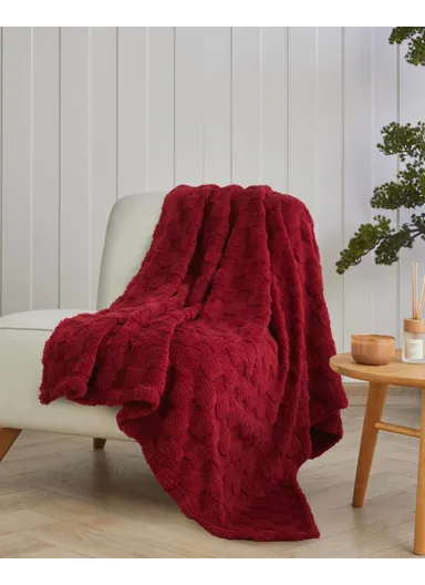 Fancy Square Sofa Throw 120x160 cm Claret Red