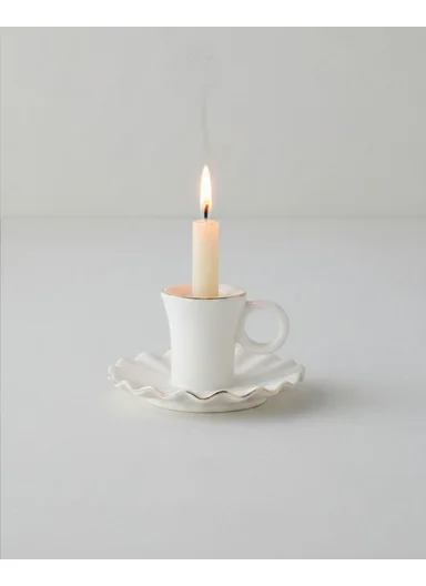 Dessa Candle Holder 6.5 cm White