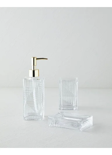 Barton 3-Piece Bathroom Set 14.5 cm Transparent