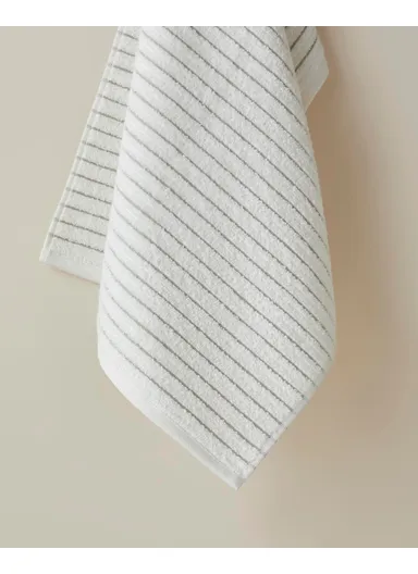 Soft Stripe Cotton Face Towel 50x80 cm Ivory