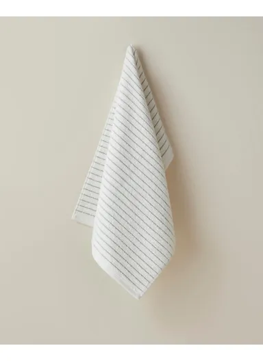 Soft Stripe Cotton Face Towel 50x80 cm Ivory
