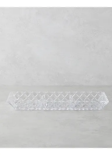 Crux Glass Serving Ware 39.5x15x4 cm Transparent
