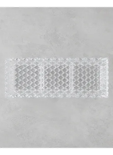 Crux Glass Serving Ware 39.5x15x4 cm Transparent
