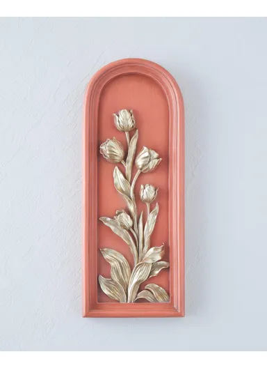 Flowery Wall Accessory 13.5x3.5x34.5 cm Orange