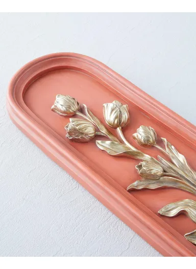 Flowery Wall Accessory 13.5x3.5x34.5 cm Orange