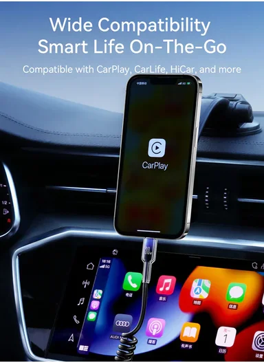 1.5m 30W Crystal-Clear Series Coiled Fast Charging Data Cable (Type-C to Lightning) S-A43 - Black