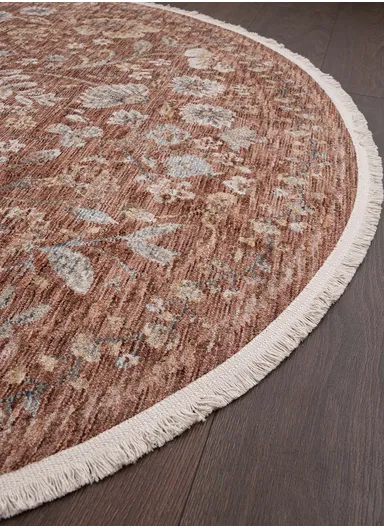 160 x 230 cm Vienna Glacial Garden Indoor Oval Winter Carpet - Light Brown / Beige / Cream / Grey