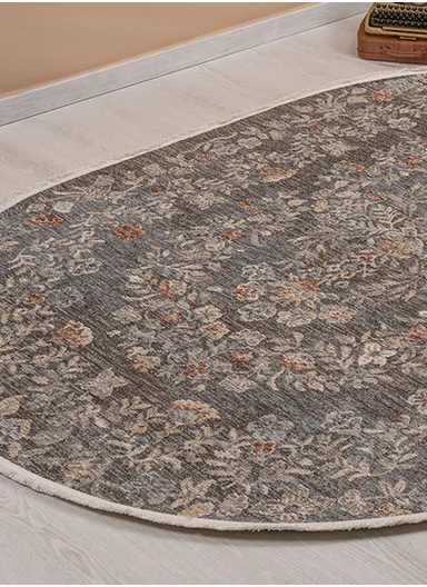 160 x 230 cm Vienna Glacier Rock Indoor Oval Winter Carpet - Multicolor