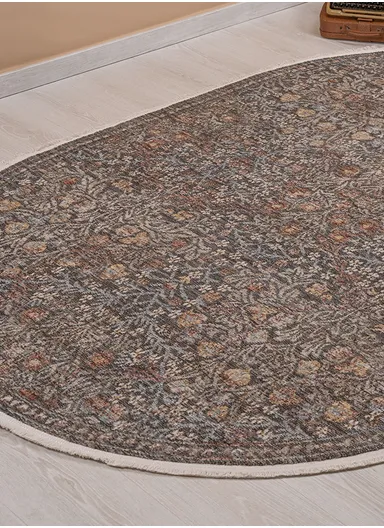 160 x 230 cm Vienna Snowdrift Area Rug Indoor Oval Winter Carpet - Multicolor