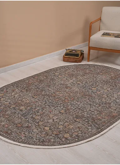 160 x 230 cm Vienna Snowdrift Area Rug Indoor Oval Winter Carpet - Multicolor