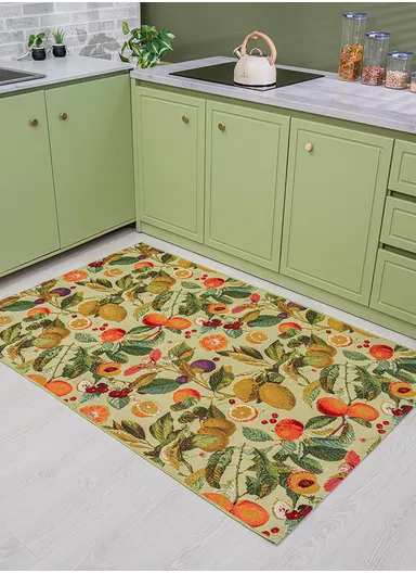 80 x 165 cm Tropical Frosted Harvest Indoor &amp; Outdoor Rectangular Kitchen Decor Carpet - Multicolor