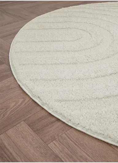 160 x 230 cm Linea Crimson Orbit Oval Winter Carpet - Cream