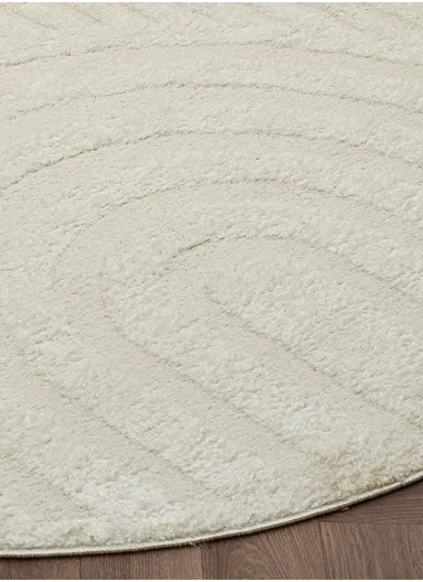 160 x 230 cm Linea Crimson Orbit Oval Winter Carpet - Cream