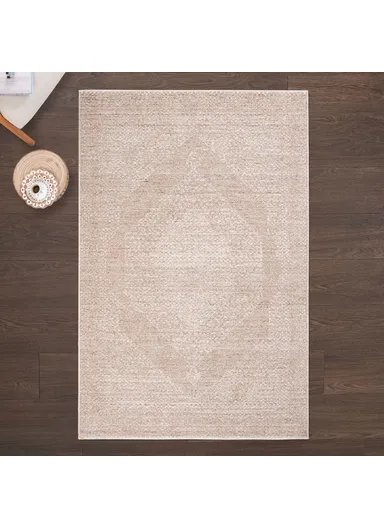 200 x 300 cm Royal Hearth Rug Indoor Rectangular Winter Carpet - Cream / Beige 