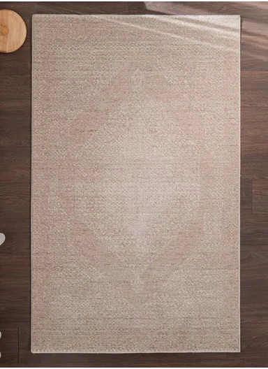 200 x 300 cm Royal Hearth Rug Indoor Rectangular Winter Carpet - Cream / Beige 