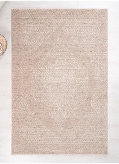 200 x 300 cm Royal Hearth Rug Indoor Rectangular Winter Carpet - Cream / Beige 