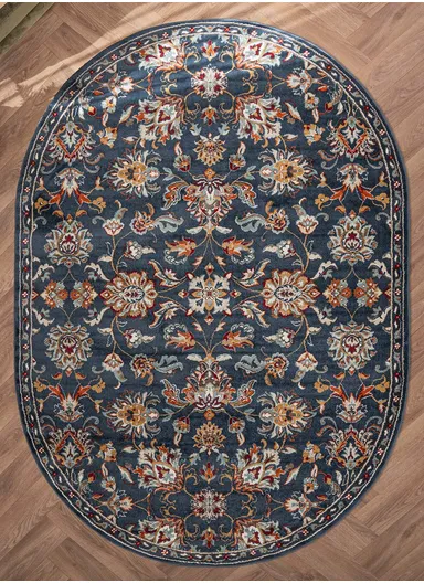 200 x 285 cm Mykonos Winter Tide Oval Winter Carpet - Navy Blue