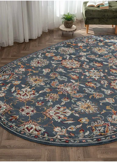 200 x 285 cm Mykonos Winter Tide Oval Winter Carpet - Navy Blue