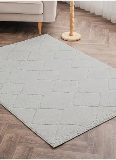 160 x 230 cm Linea Snow Bound Geometry Rectangular Winter Carpet - Grey