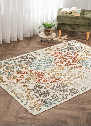 160 x 235 cm Mykonos Ornate Floral Rectangular Winter Carpet - Multicolor