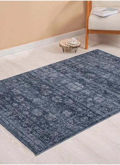 160 x 240 cm Royal Polar Elegance Indoor Rectangular Winter Carpet - Navy Blue 