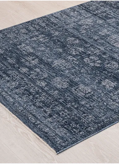 160 x 240 cm Royal Polar Elegance Indoor Rectangular Winter Carpet - Navy Blue 