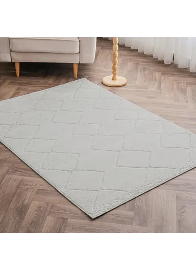 200 x 285 cm Linea Snow Bound Geometry Rectangular Winter Carpet - Grey