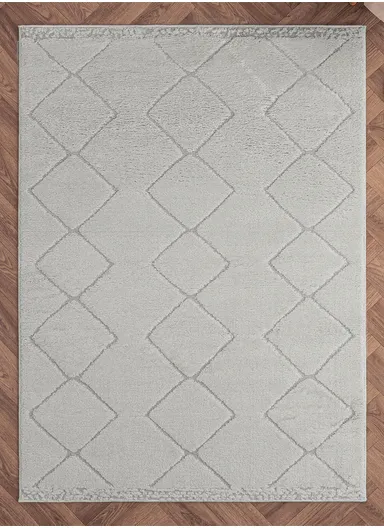 200 x 285 cm Linea Snow Bound Geometry Rectangular Winter Carpet - Grey