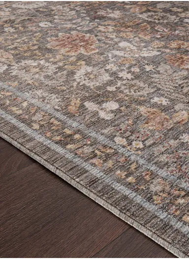 160 x 230 cm Vienna Glacial Garden Indoor Rectangular Winter Carpet - Beige / Grey / Cream / Light Blue