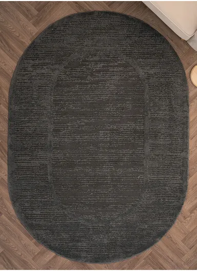 160 x 230 cm Linea Frost Haven Oval Winter Carpet - Anthracite