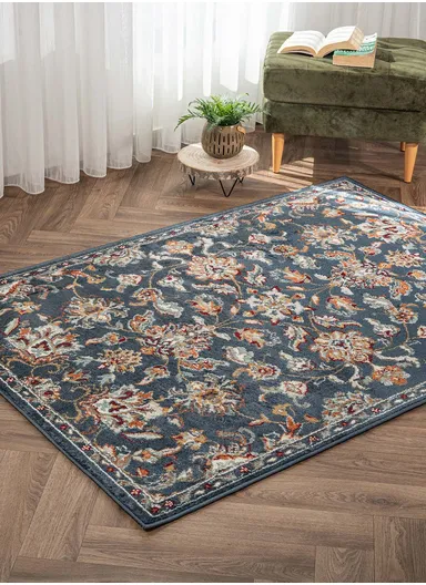 160 x 235 cm Mykonos Winter Tide Rectangular Winter Carpet - Navy Blue