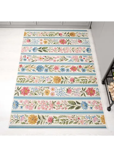 160 x 235 cm Tropical Midnight Meadow Indoor &amp; Outdoor Rectangular Kitchen Decor Carpet - Multicolor