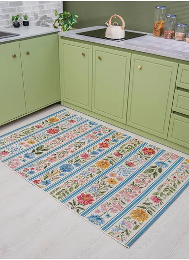 160 x 235 cm Tropical Midnight Meadow Indoor &amp; Outdoor Rectangular Kitchen Decor Carpet - Multicolor