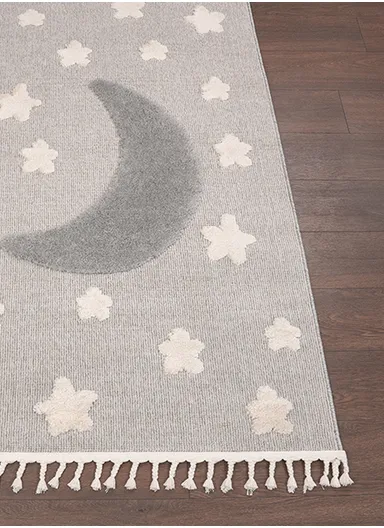 160 x 230 cm Cloud Twinkle Toes Zymta Winter Carpet - Grey / White