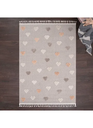 160 x 230 cm Cloud Hearts Zymta Winter Carpet - Beige