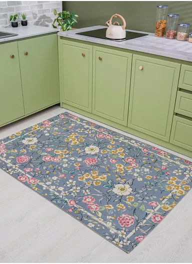 160 x 235 cm Tropical Winter Peony Indoor &amp; Outdoor Rectangular Kitchen Decor Carpet - Multicolor