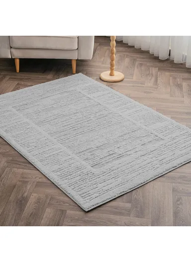160 x 230 cm Linea Frost Haven Rectangular Winter Carpet - Grey