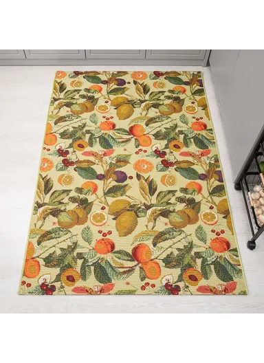 200 x 285 cm Tropical Frosted Harvest Indoor &amp; Outdoor Rectangular Winter Carpet - Multicolor